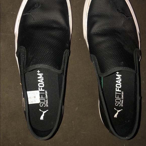 Black and white puma slip on shoes size 7 - Picture 4 of 8